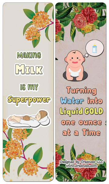 Creanoso Breastfeeding Cards (30-Pack) - Assorted Designs for Mothers - Classroom Reward Incentives for Females - Stocking Stuffers Party Favors & Giveaways for Teens & Adults