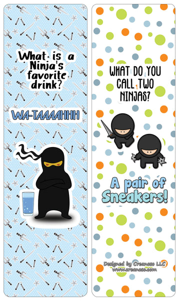 Creanoso Ninja Jokes Cards - Funny Gift Set Bookmarks - Stocking Stuffers and Incentives