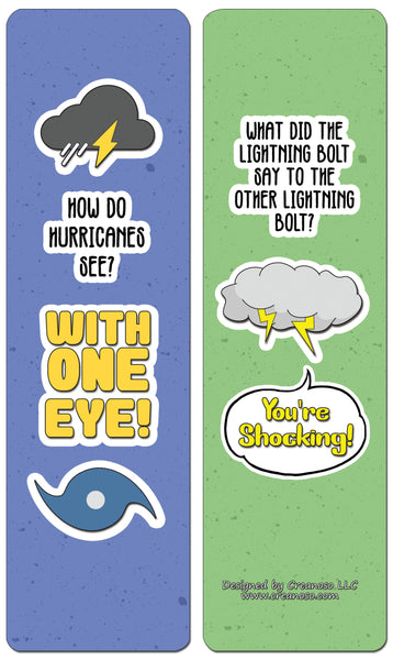 Creanoso Funny Clean Jokes Bookmarks - Weather Jokes - Awesome and Humorous Gift Set