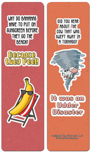 Creanoso Funny Clean Jokes Bookmarks - Weather Jokes (60-Pack) - Premium Quality Gift Ideas for Children, Teens, & Adults for All Occasions - Stocking Stuffers Party Favor & Giveaways