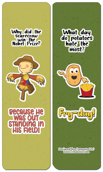 Creanoso Farm Jokes Bookmarks (30-Pack) - Classroom Reward Incentives for Students and Children - Stocking Stuffers Party Favors & Giveaways for Teens & Adults
