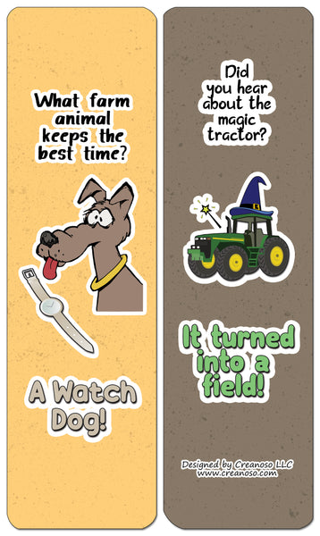Creanoso Farm Jokes Bookmarks (30-Pack) - Classroom Reward Incentives for Students and Children - Stocking Stuffers Party Favors & Giveaways for Teens & Adults
