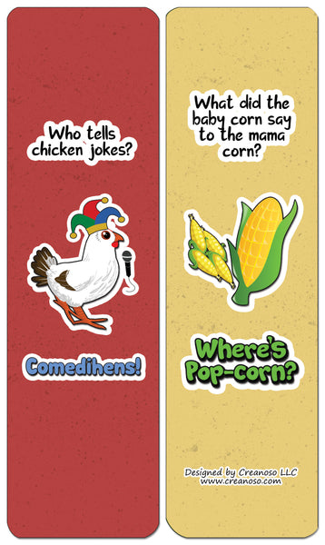 Creanoso Farm Jokes Bookmarks (30-Pack) - Classroom Reward Incentives for Students and Children - Stocking Stuffers Party Favors & Giveaways for Teens & Adults