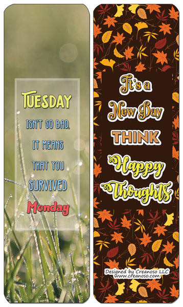 Creanoso Weekday Inspirations Bookmarks - Inspirational Stocking Stuffers