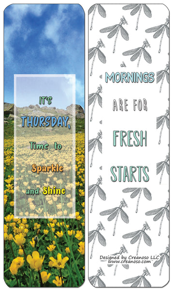 Creanoso Weekday Inspirations Bookmarks - Inspirational Stocking Stuffers