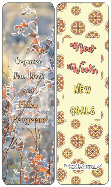 Creanoso Weekday Inspirations Bookmarks - Inspirational Stocking Stuffers