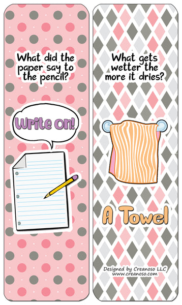 Creanoso Jokes for Kids Series Bookmarks Cards - Series 4 - Stocking Stuffers and Funny Gift Cards (12-Pack)