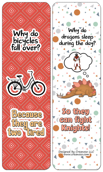 Creanoso Jokes for Kids Series Bookmarks Cards - Series 4 - Stocking Stuffers and Funny Gift Cards (12-Pack)