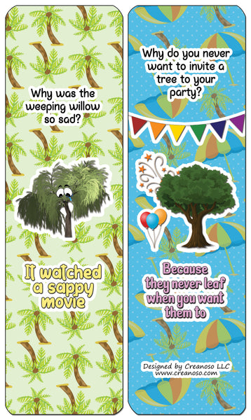 Creanoso Funny Tree Puns Bookmarks (60-Pack) - Premium Quality Gift Ideas for Children, Teens, & Adults for All Occasions - Stocking Stuffers Party Favor & Giveaways
