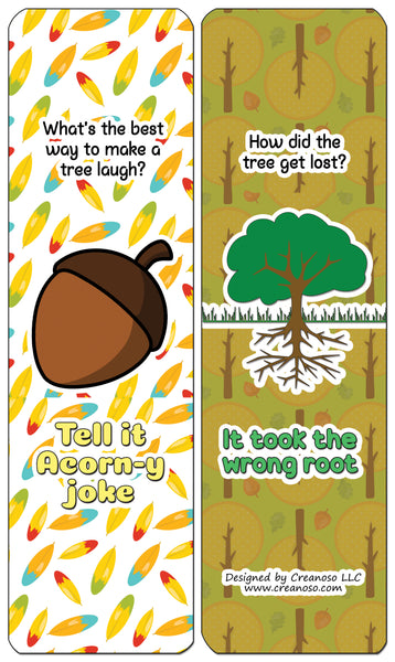 Creanoso Funny Tree Puns Bookmarks (60-Pack) - Premium Quality Gift Ideas for Children, Teens, & Adults for All Occasions - Stocking Stuffers Party Favor & Giveaways