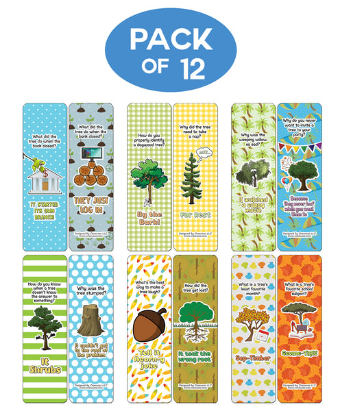 Creanoso Funny Tree Puns Bookmarks - Humorous Stocking Stuffers and Gift Set