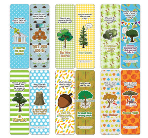 Creanoso Funny Tree Puns Bookmarks (60-Pack) - Premium Quality Gift Ideas for Children, Teens, & Adults for All Occasions - Stocking Stuffers Party Favor & Giveaways