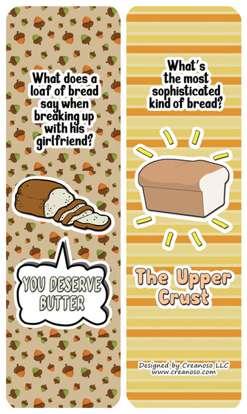 Creanoso - Funny Bread Puns Bookmarks - Stocking Stuffers and Humorous Gift Ideas (12-Pack)