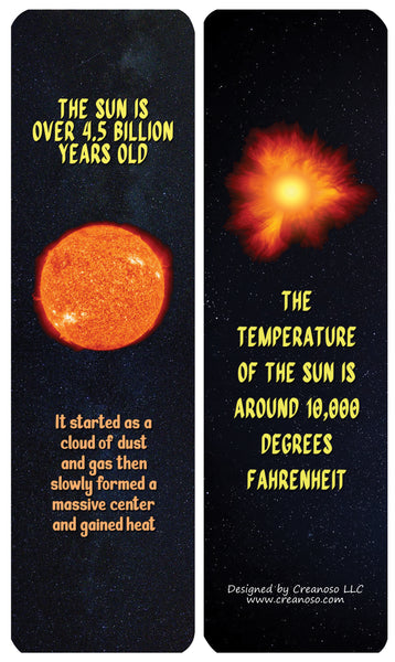 Creanoso Fun Sun Facts Bookmarks - Learning Cards and Gift Idea
