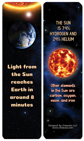 Creanoso Fun Sun Facts Bookmarks - Learning Cards and Gift Idea