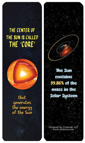 Creanoso Fun Sun Facts Bookmarks - Learning Cards and Gift Idea
