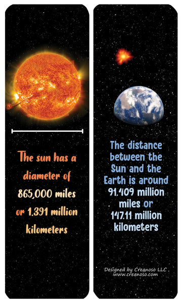 Creanoso Fun Sun Facts Bookmarks - Learning Cards and Gift Idea