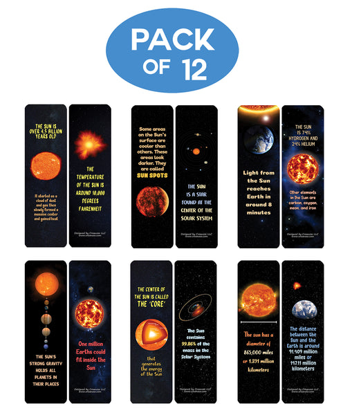 Creanoso Fun Sun Facts Bookmarks - Learning Cards and Gift Idea