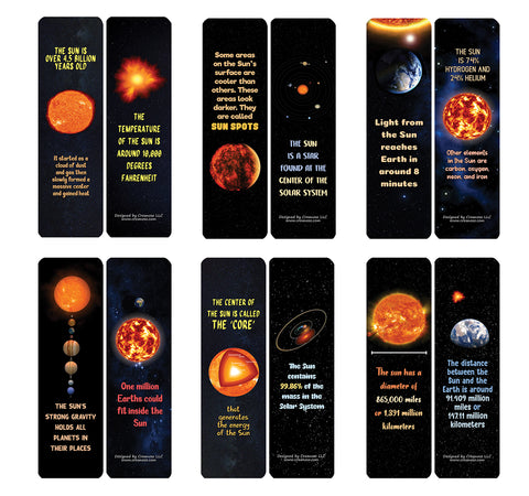Creanoso Fun Sun Facts Bookmarks - Learning Cards and Gift Idea