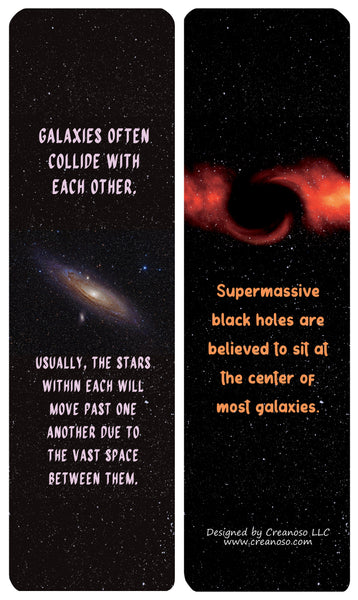 Creanoso Interesting Facts About Galaxies Bookmarks (30-Pack) - Classroom Reward Incentives for Students and Children - Stocking Stuffers Party Favors & Giveaways for Teens & Adults