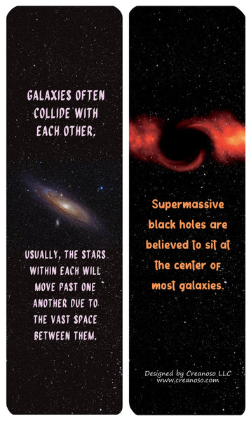Creanoso Interesting Facts About Galaxies Bookmarks -Ãƒâ€šÃ‚Â Knowledgeable and Amusing Gift cards