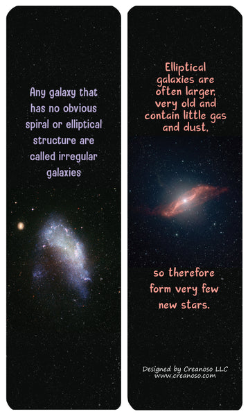 Creanoso Interesting Facts About Galaxies Bookmarks (30-Pack) - Classroom Reward Incentives for Students and Children - Stocking Stuffers Party Favors & Giveaways for Teens & Adults