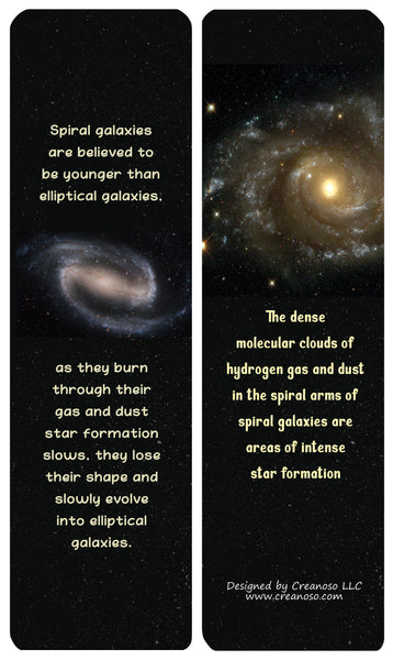 Creanoso Interesting Facts About Galaxies Bookmarks (60-Pack) - Premium Quality Gift Ideas for Children, Teens, & Adults for All Occasions - Stocking Stuffers Party Favor & Giveaways