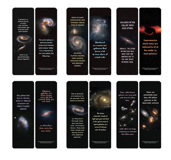 Creanoso Interesting Facts About Galaxies Bookmarks (60-Pack) - Premium Quality Gift Ideas for Children, Teens, & Adults for All Occasions - Stocking Stuffers Party Favor & Giveaways