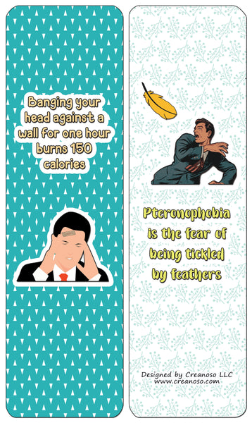 Creanoso Funny Facts Bookmarks - Series 1 - Stocking Stuffers Premium Quality Gift Ideas - DIY Kit