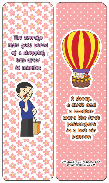 Creanoso Funny Facts Bookmarks - Series 1 - Stocking Stuffers Premium Quality Gift Ideas - DIY Kit