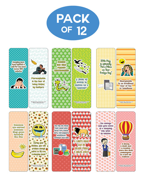 Creanoso Funny Facts Bookmarks - Series 1 - Stocking Stuffers Premium Quality Gift Ideas - DIY Kit