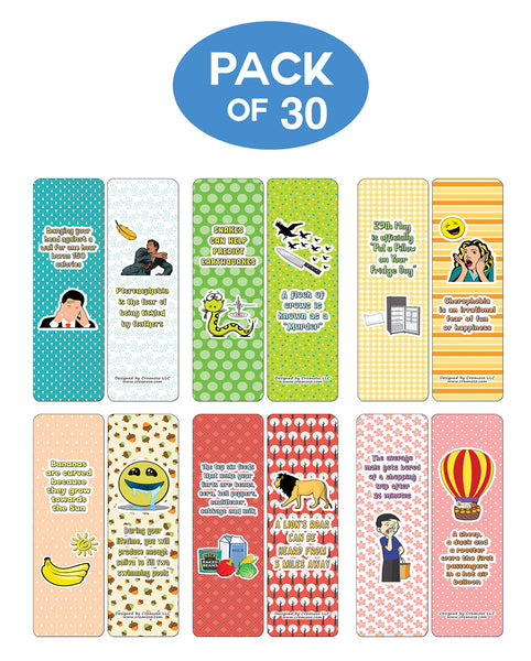 Creanoso Funny Facts Bookmarks - Series 1 - Stocking Stuffers Premium Quality Gift Ideas - DIY Kit