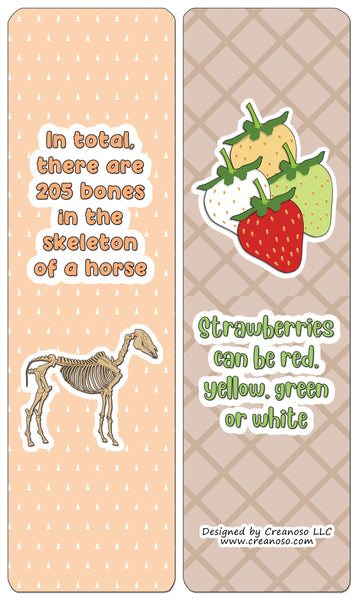 Creanoso Funny Facts Bookmarks - Series 3 (60-Pack) - Premium Quality Gift Ideas for Children, Teens, & Adults for All Occasions - Stocking Stuffers Party Favor & Giveaways