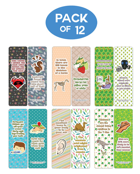 Creanoso Funny Facts Series 3 Bookmarks - Premium Quality Stock Cards - Great Party Favors