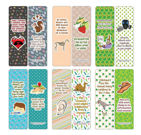 Creanoso Funny Facts Series 3 Bookmarks - Premium Quality Stock Cards - Great Party Favors