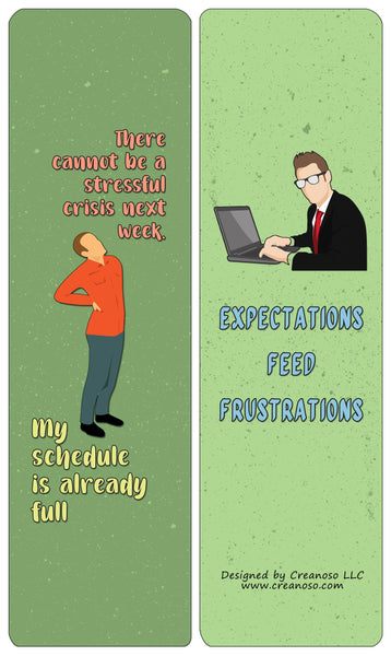 Creanoso Funny Stress Quotes Bookmarks (30-Pack) - Classroom Reward Incentives for Students and Children - Stocking Stuffers Party Favors & Giveaways for Teens & Adults