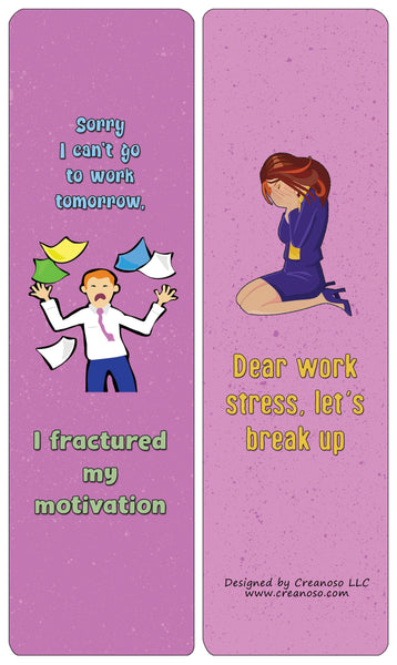 Creanoso Funny Stress Quotes Bookmarks (30-Pack) - Classroom Reward Incentives for Students and Children - Stocking Stuffers Party Favors & Giveaways for Teens & Adults