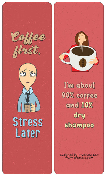 Creanoso Funny Stress Quotes Bookmarks (30-Pack) - Classroom Reward Incentives for Students and Children - Stocking Stuffers Party Favors & Giveaways for Teens & Adults