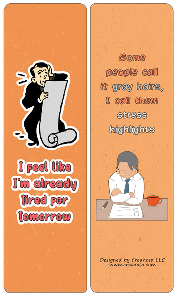 Creanoso Funny Stress Quotes Bookmarks (30-Pack) - Classroom Reward Incentives for Students and Children - Stocking Stuffers Party Favors & Giveaways for Teens & Adults