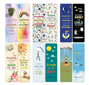 Creanoso Creativity Quotes Bookmarks - Stocking Stuffers Gifts for Bookworms - Party Favors