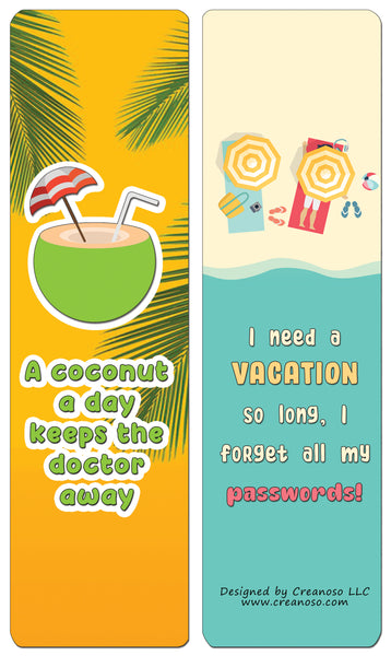 Creanoso Fun Travel Quotes Bookmarks (60-Pack) - Premium Quality Gift Ideas for Children, Teens, & Adults for All Occasions - Stocking Stuffers Party Favor & Giveaways