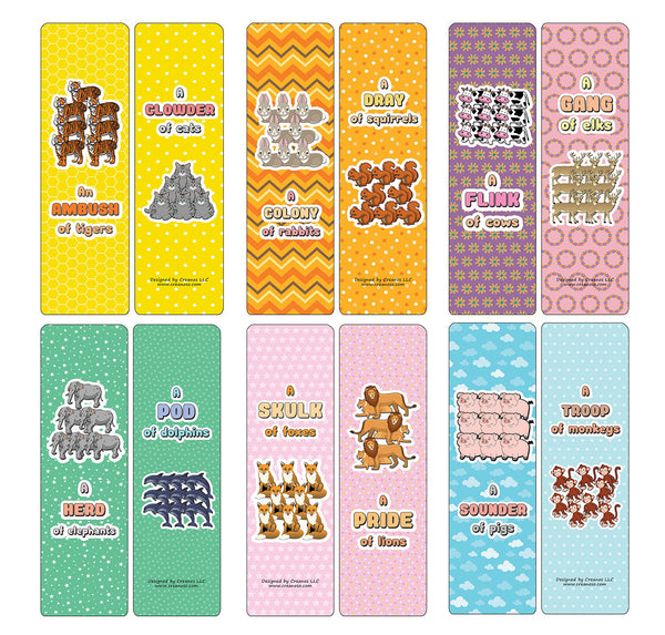 Creanoso Educational Bookmarks for Kids - Animal Group Names - Mammals - Stocking Stuffers Gifts