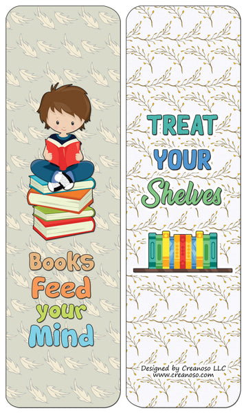 Creanoso Little Readers Bookmarks Cards for Boys (60-Pack) - Premium Quality Gift Ideas for Children, Teens, & Adults for All Occasions - Stocking Stuffers Party Favor & Giveaways