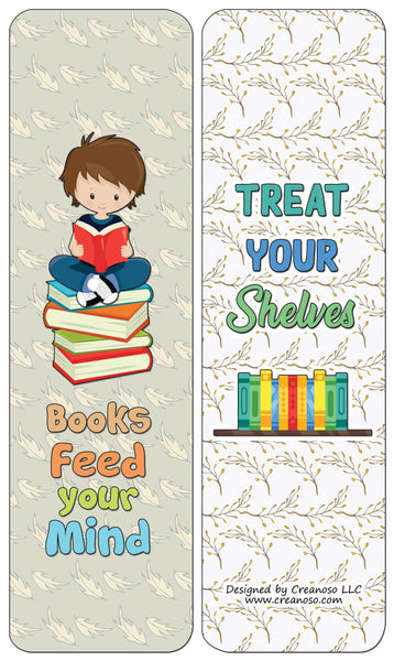 Creanoso Little Readers Bookmarks for Boys (30-Pack) - Classroom Reward Incentives for Students and Children - Stocking Stuffers Party Favors & Giveaways for Teens & Adults