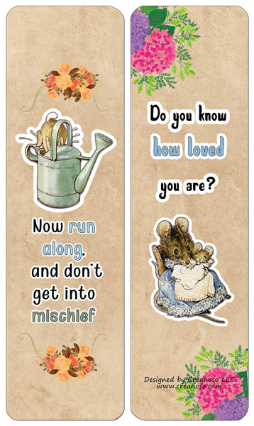 Creanoso Peter Rabbit Reading Bookmark Cards - Cool Premium Quality Card Stock - Party Favors - DIY Kit