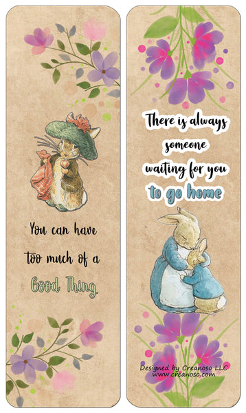 Creanoso Peter Rabbit Reading Bookmark Cards - Cool Premium Quality Card Stock - Party Favors - DIY Kit