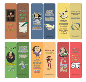 Creanoso Classical Shakespeare Jokes Bookmarks Cards - Gift Ideas for Boys and Girls, Students, Children, Adults (60-Pack)