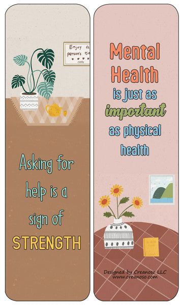 Inspiring Mental Health Reminders Bookmarks Cards (12-Pack)