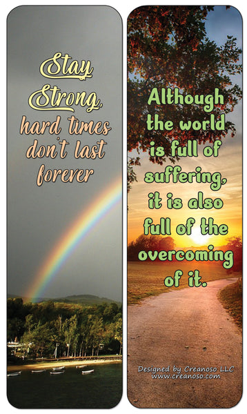 Creanoso Inspirational Quotes After Calamities Bookmarks Cards (60-Pack) - Premium Quality Gift Ideas for Children, Teens, & Adults for All Occasions - Stocking Stuffers Party Favor & Giveaways