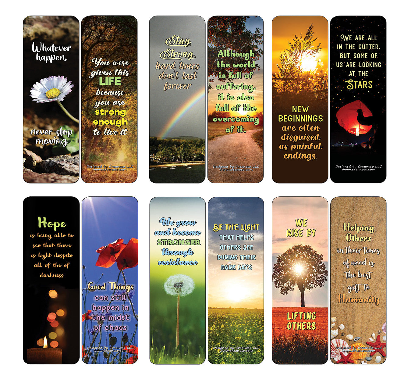 Creanoso Inspirational Quotes After Calamities Bookmarks Cards (30-Pack) - Classroom Reward Incentives for Students and Children - Stocking Stuffers Party Favors & Giveaways for Teens & Adults